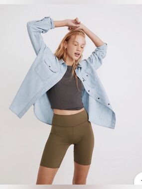 Madewell High-rise Black Bike Shorts